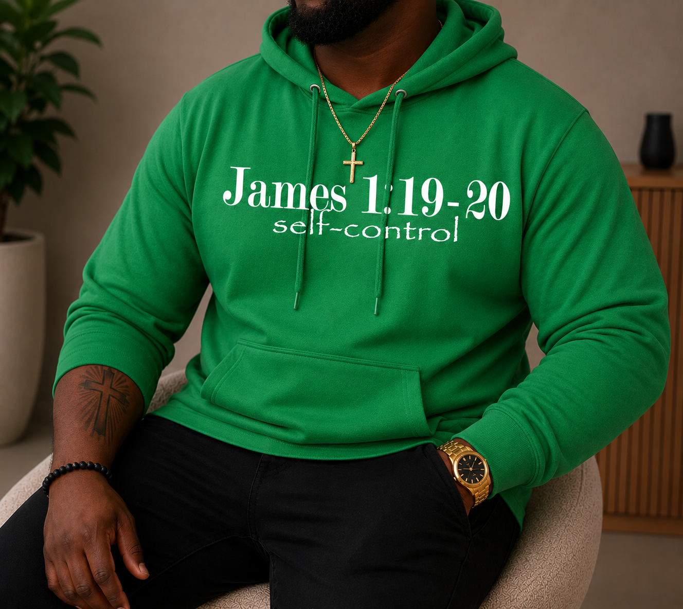 James 1:19-20 Self-Control Hoodie