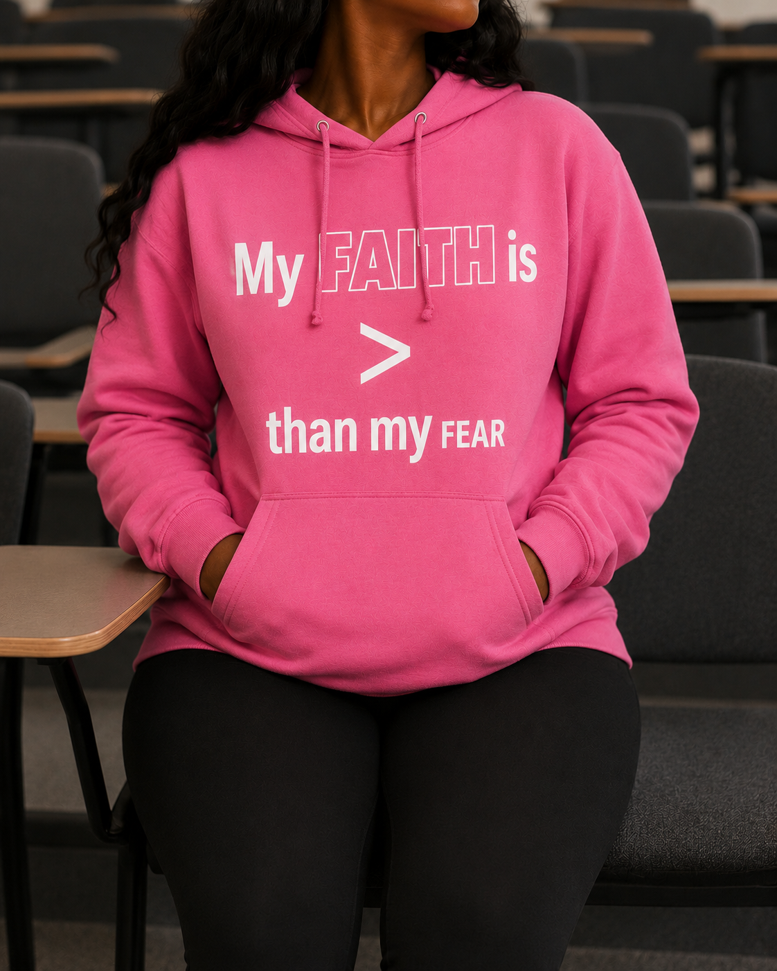 My Faith is >(greater) Than My Fear Hoodie